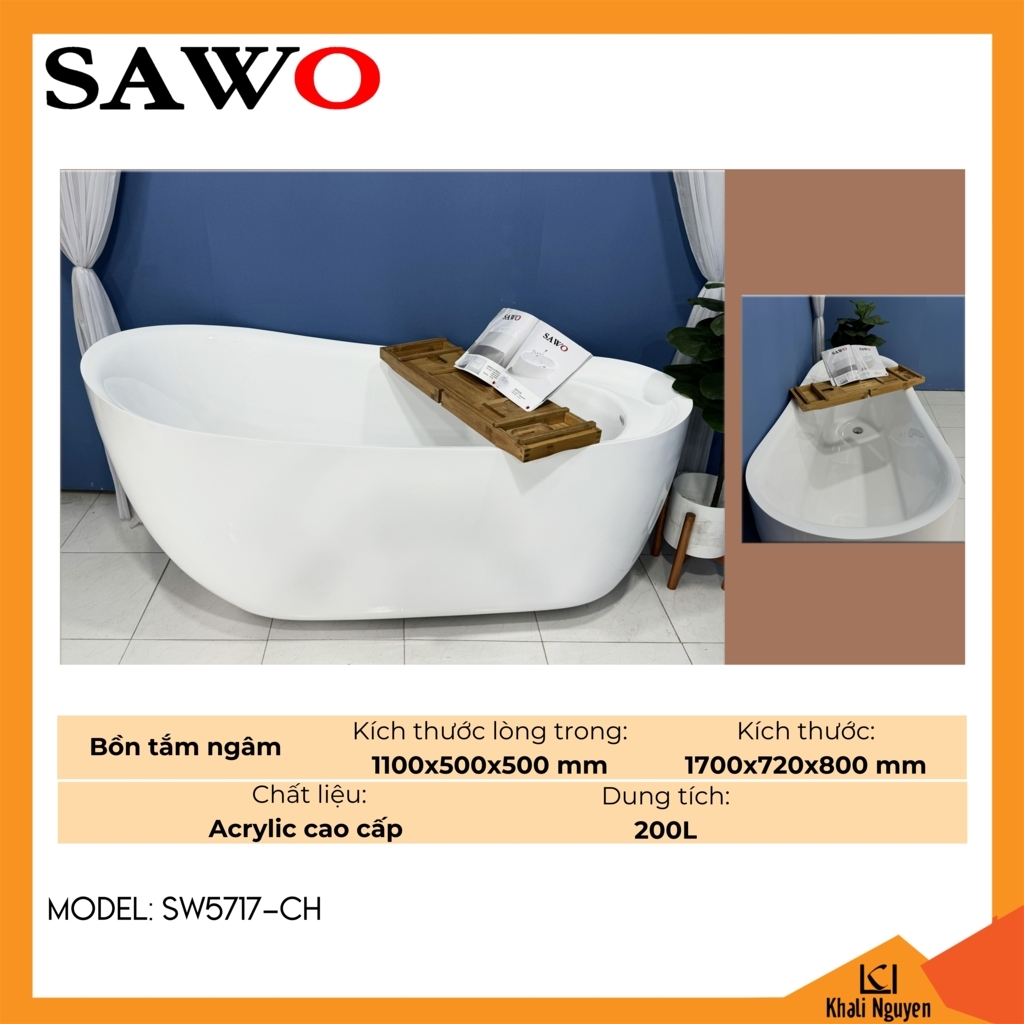 Bồn tắm ngâm acrylic Sawo SW5717-CH