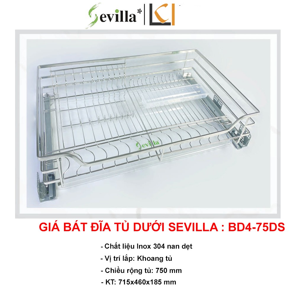 Giá Bát Đĩa Cố Định Tủ Dưới Sevilla BD4-75DS