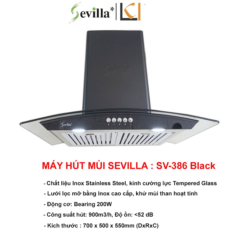 Máy Hút Mùi Sevilla SV-386 Black