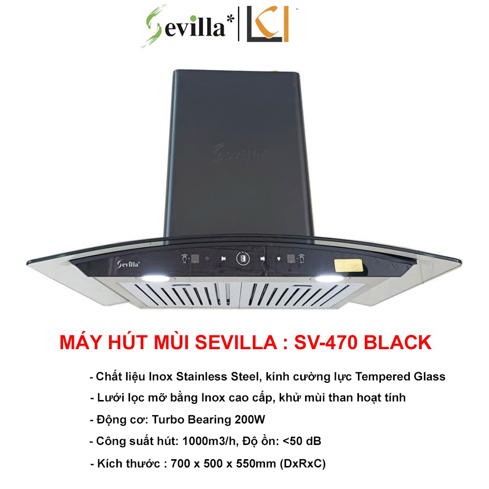 Máy Hút Mùi Sevilla SV-470 BLACK