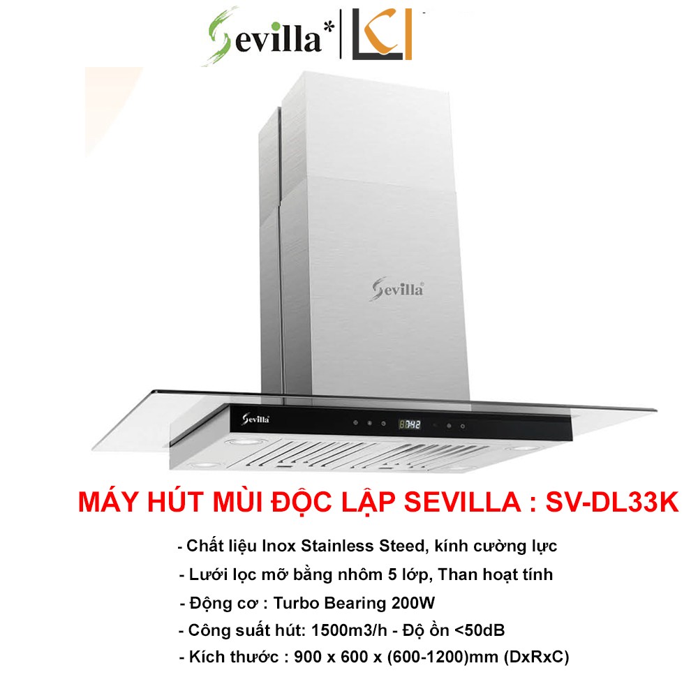 Máy Hút Mùi Độc Lập Sevilla SV-DL33K