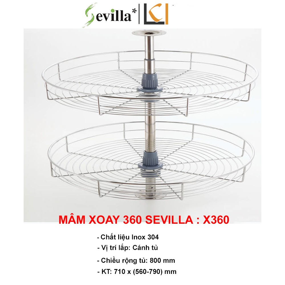 Mâm Xoay 360 2 Tầng Sevilla X360