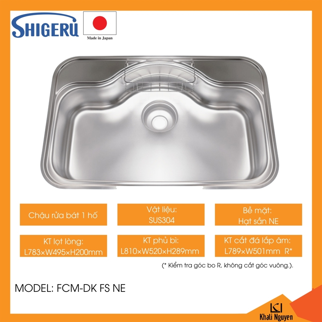 Chậu rửa bát chén SHIGERU FCM-DK FS NE