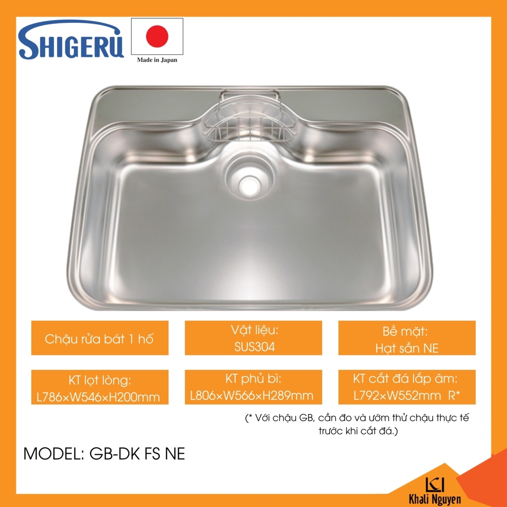 Chậu rửa bát chén SHIGERU GB-DK FS NE