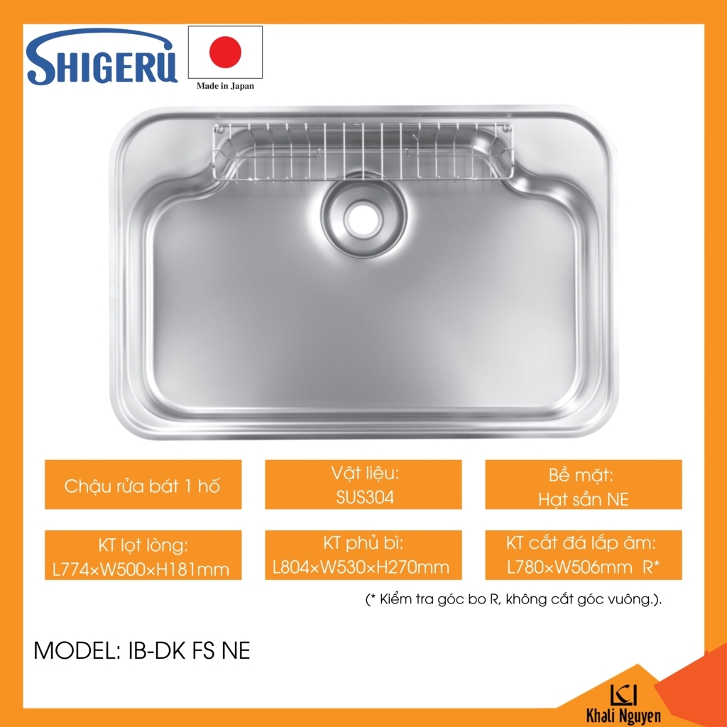 Chậu rửa bát chén SHIGERU IB-DK FS NE