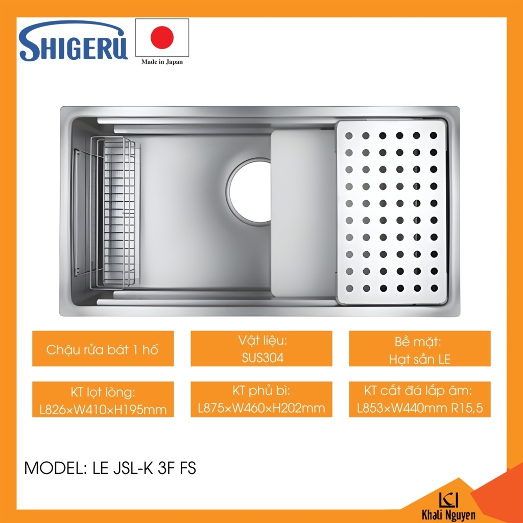 Chậu rửa bát chén SHIGERU LE JSL-K 3F FS