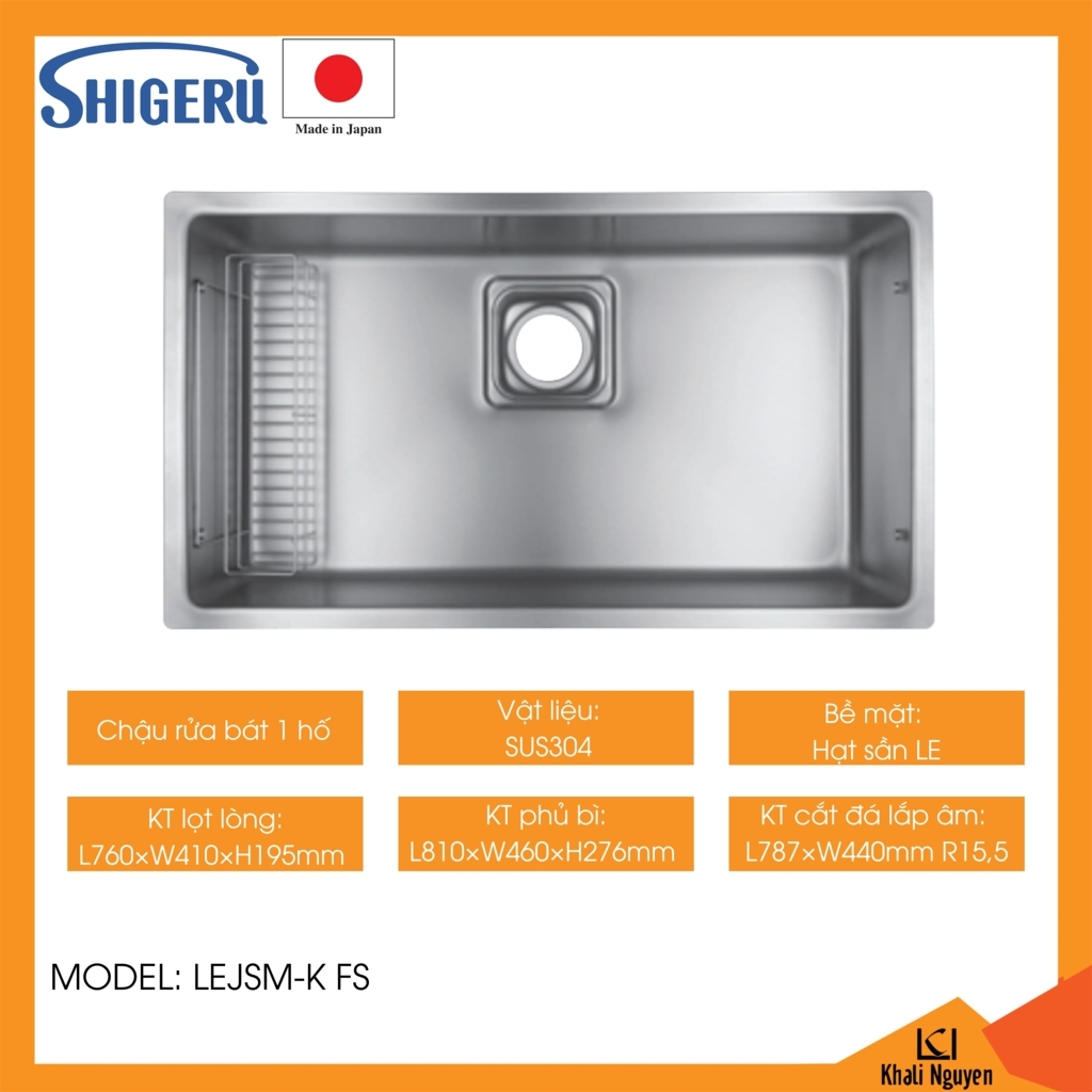 chậu rửa bát Shigeru LEJSM-K-FS
