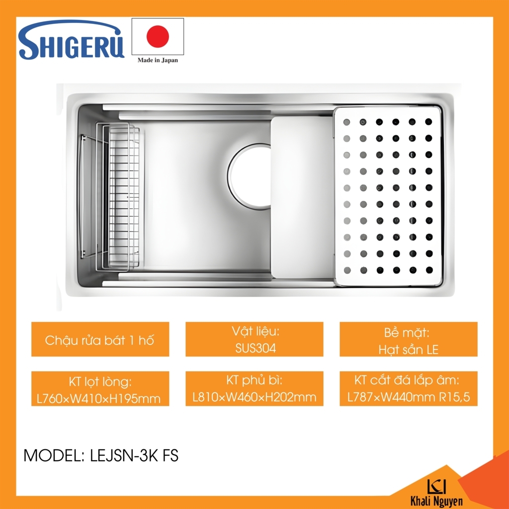 Chậu rửa bát chén SHIGERU LEJSN-3K FS