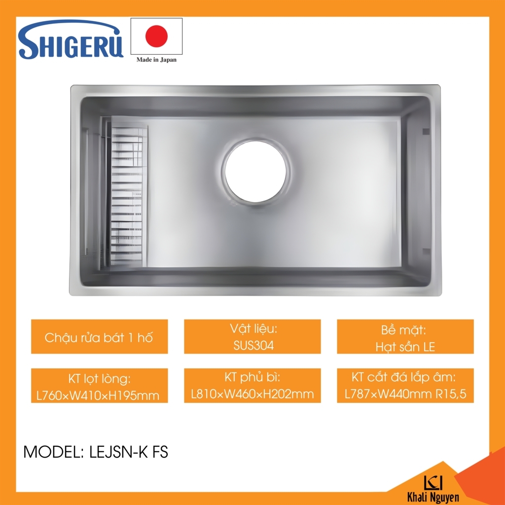 Chậu rửa bát chén SHIGERU LEJSN-K FS