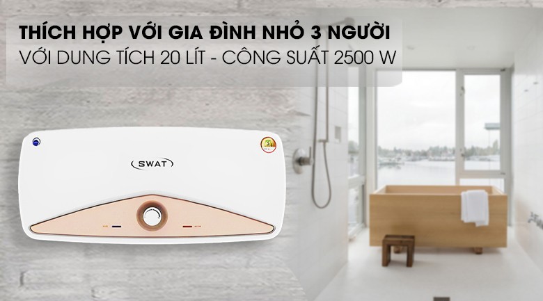 Bình nóng lạnh Sơn Hà 15L Swat SW15NO ngang - 4