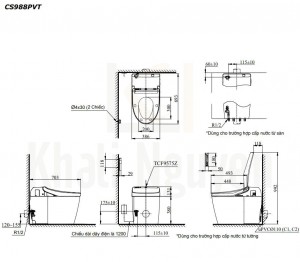 Bản Vẽ Bồn Cầu Điện Tử TOTO CS988PVT/TCF9575Z NEOREST DH