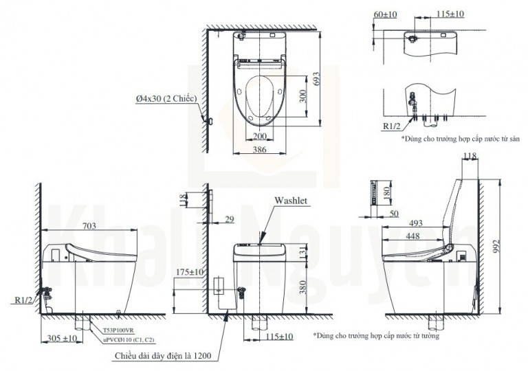 Bản Vẽ Bồn Cầu Thông Minh TOTO CS988VT/TCF9575Z NEOREST DH