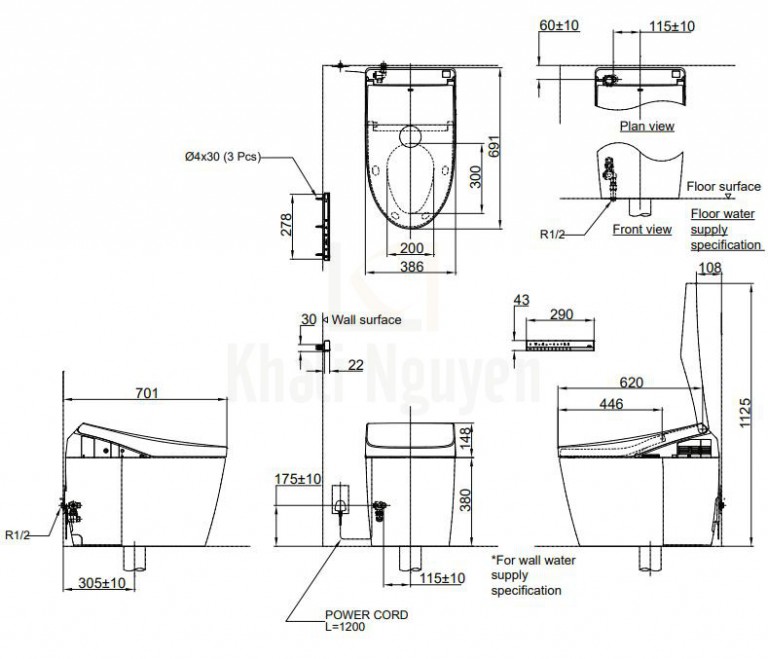 Bản Vẽ Bồn Cầu Thông Minh TOTO CS989VT/TCF9768WZ Neorest RH