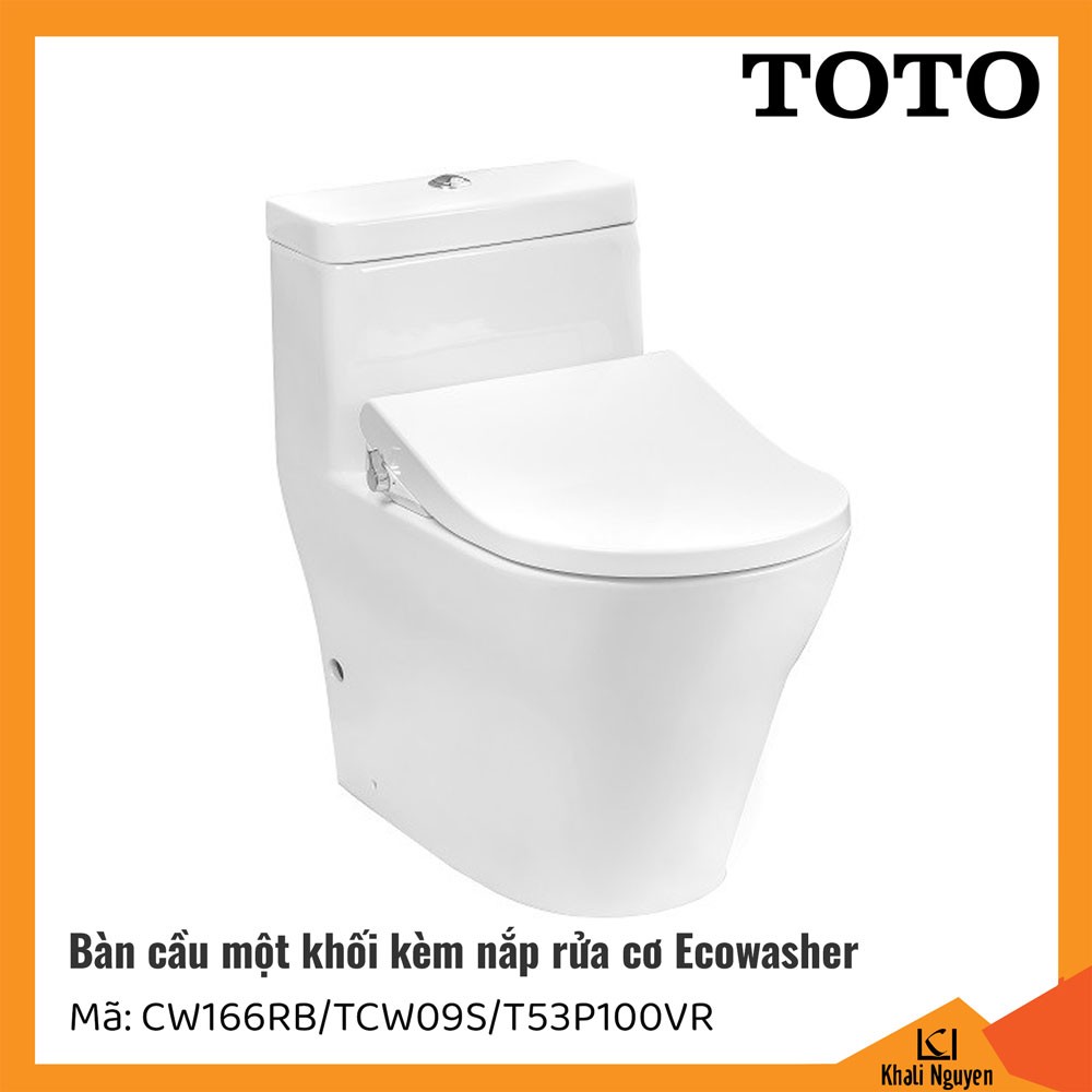 Bồn cầu TOTO 1 khối CW166RB/TCW09S/T53P100VR, kèm nắp rửa cơ Ecowasher