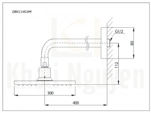 Bản Vẽ Bát Sen TOTO DBX114CAMR Gắn Tường