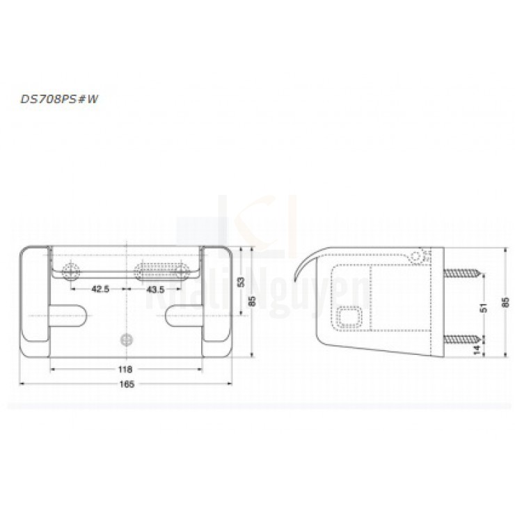 Bản Vẽ Hộp Đựng Giấy Vệ Sinh TOTO DS708PS#W Nhựa Trắng