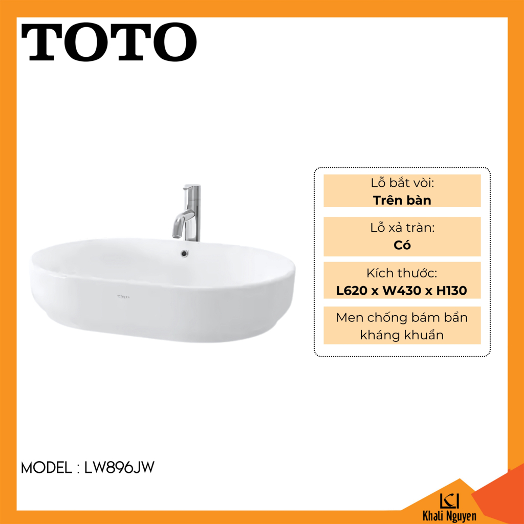Lavabo TOTO đặt bàn LW896JW-F