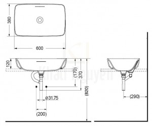 Bản Vẽ Chậu Rửa Lavabo TOTO PJS06WE#MW Đặt Bàn