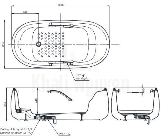 Bản Vẽ Bồn Tắm TOTO PJY1744PWE#MW Đá Cẩm Thạch