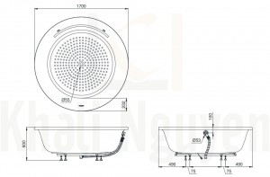 Bản Vẽ Bồn Tắm TOTO PPY1610PTE#P Ngọc Trai