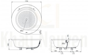 Bản Vẽ Bồn Tắm TOTO PPY1720HPTE/NTP003E Ngọc Trai