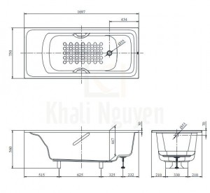 Bản Vẽ Bồn Tắm TOTO PPY1780HPE/TVBF411 Ngọc Trai