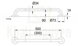 Bản Vẽ Thanh Tay Vịn TOTO T114C5#MLAT110D3R(x2)
