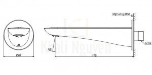Bản Vẽ Vòi Xả Bồn TOTO TBG01001B Âm Tường