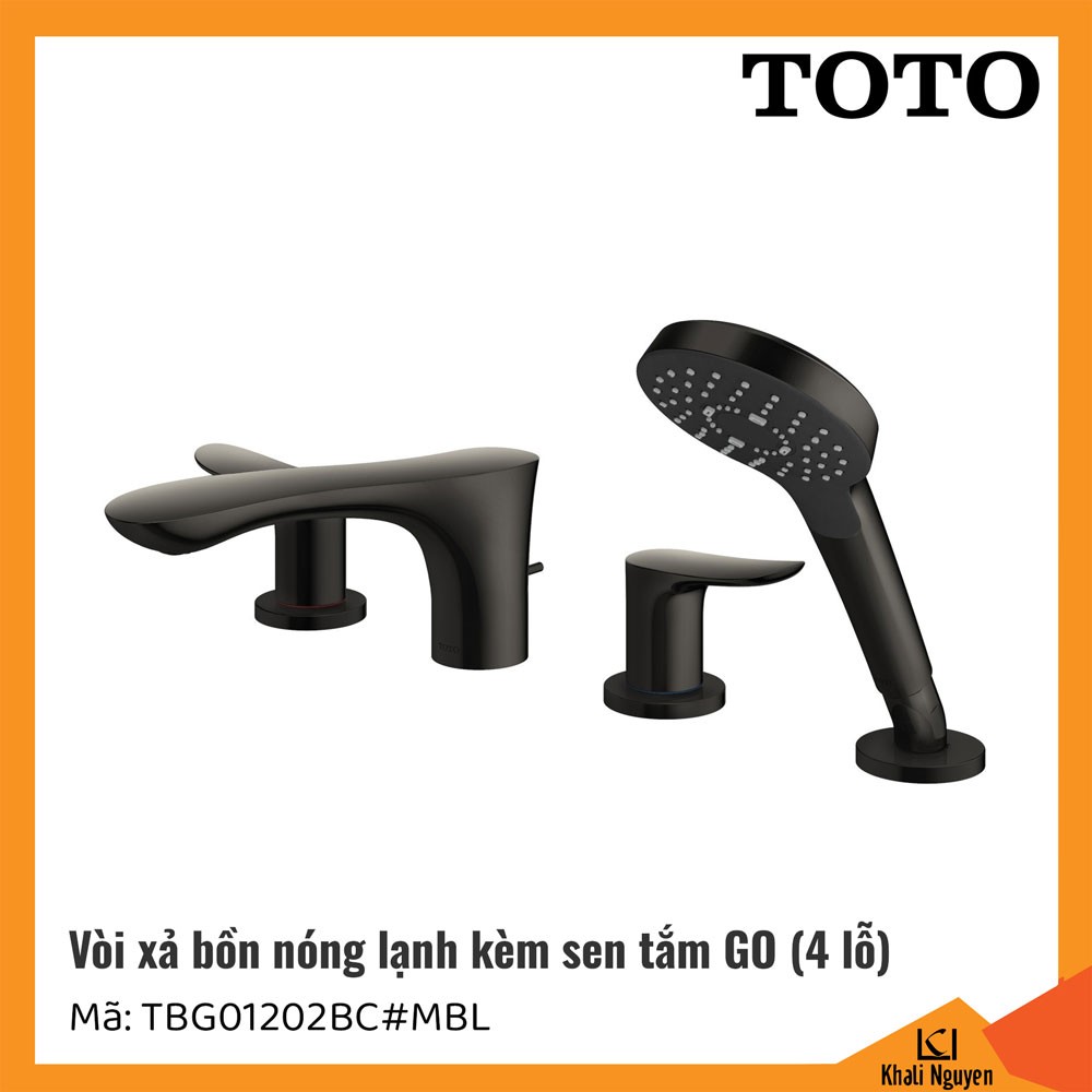 Vòi xả bồn tắm TOTO 4 lỗ TBG01202BC#MBL | Kèm sen tắm GO