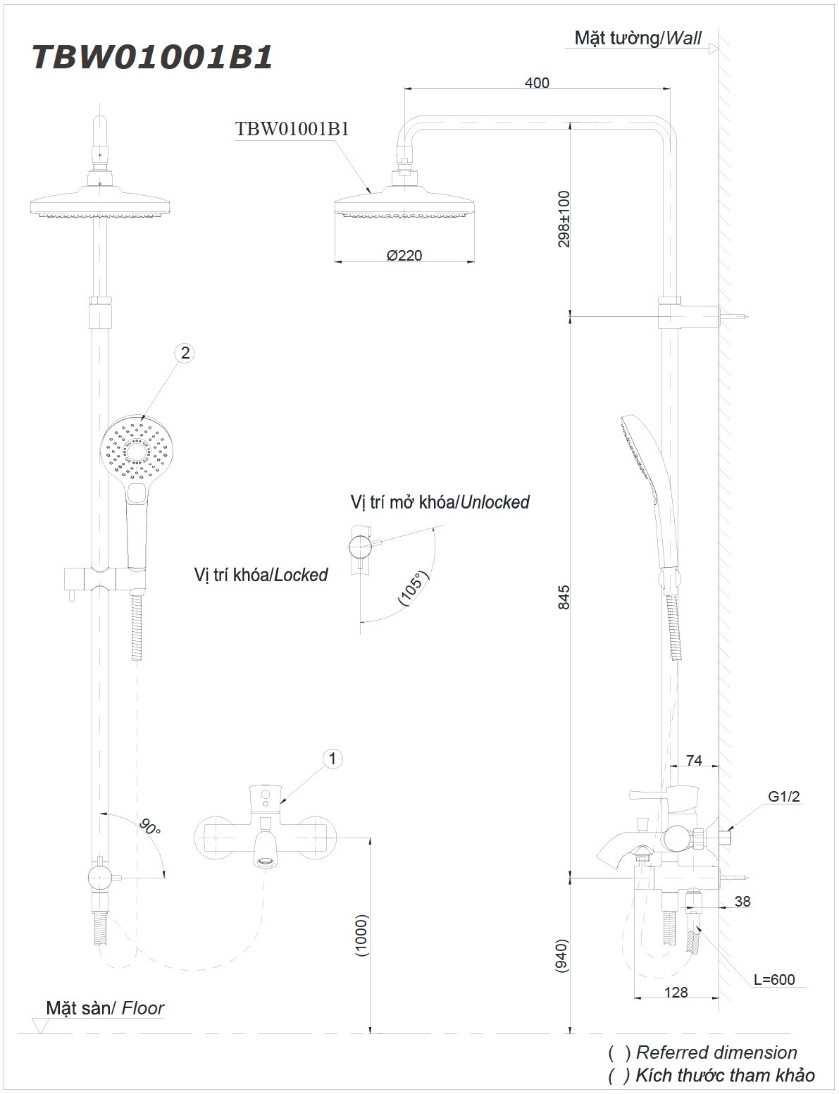 Bản vẽ bộ sen cây TOTO TBG03302VA/DGH108ZR/TBW01001BA