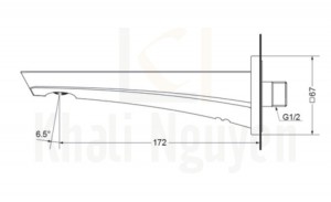 Bản Vẽ Vòi Xả Bồn TOTO TBG07001B Âm Tường