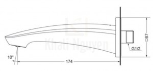Bản Vẽ Vòi Xả Bồn TOTO TBG09001B Âm Tường