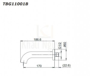 Bản Vẽ Vòi Xả Bồn TOTO TBG11001B Âm Tường