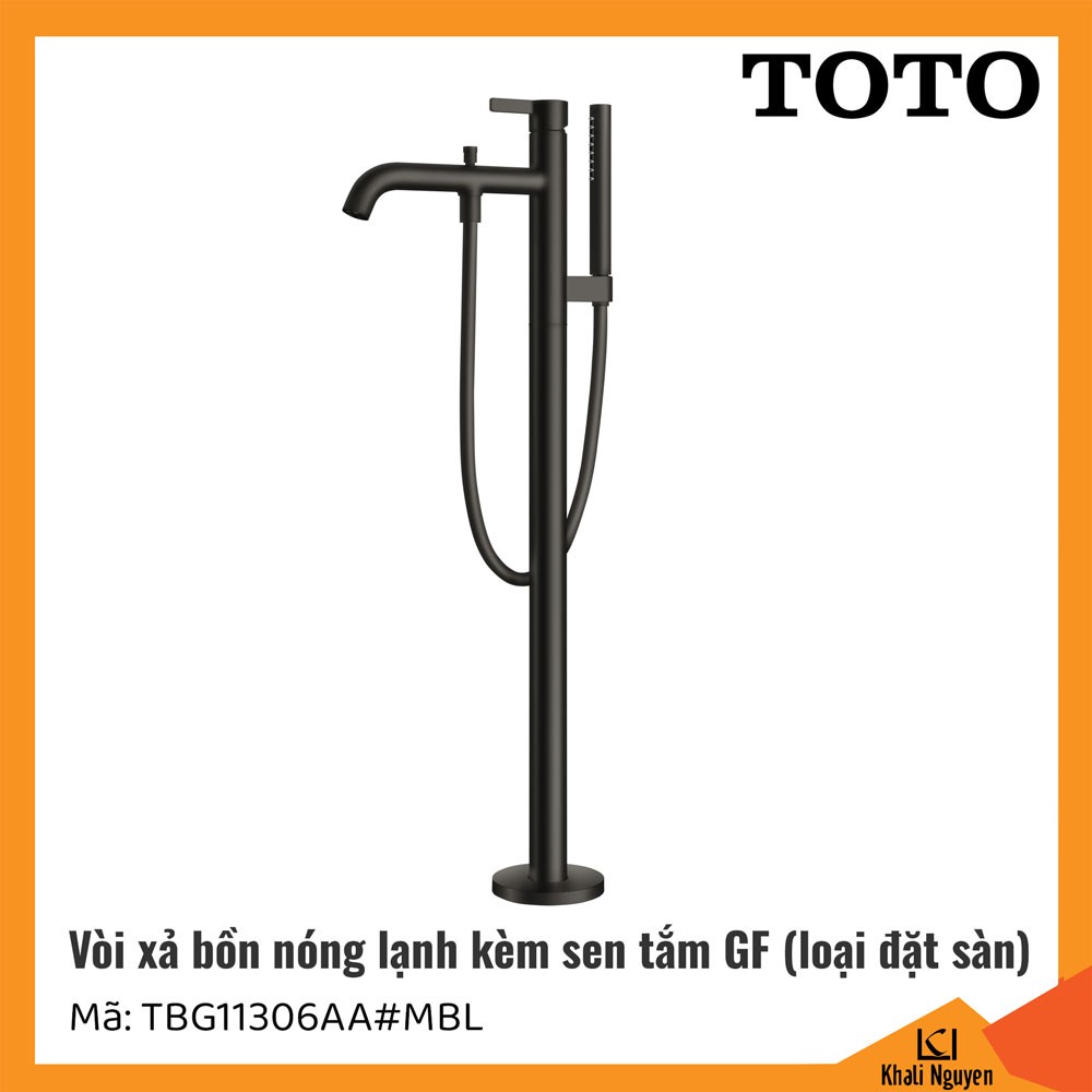 Vòi xả bồn tắm TOTO đặt sàn TBG11306AA#MBL nóng lạnh | Kèm sen tắm GF (không kèm đế)