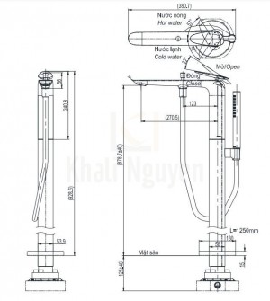 Bản Vẽ Vòi Sen Xả Bồn Tắm TOTO TBP03301A/TBN01105B