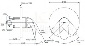 Bản Vẽ Van Điều Chỉnh Nóng Lạnh TOTO TBS03303B