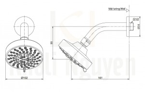 Bản Vẽ Bát Sen TOTO TBW01013B Gắn Tường