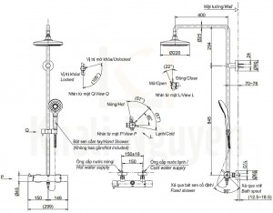 Bản Vẽ Sen Cây TOTO TBW01303B Nóng Lạnh Massage