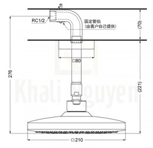 Bản Vẽ Bát Sen TOTO TBW02003B1 Gắn Trần