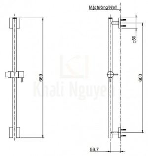 Bản Vẽ Thanh Trượt Sen Tắm TOTO TBW02012B