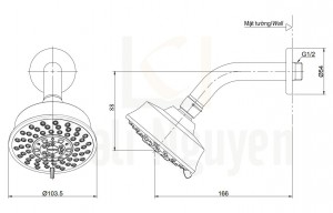 Bản Vẽ Bát Sen TOTO TBW03001B Gắn Tường