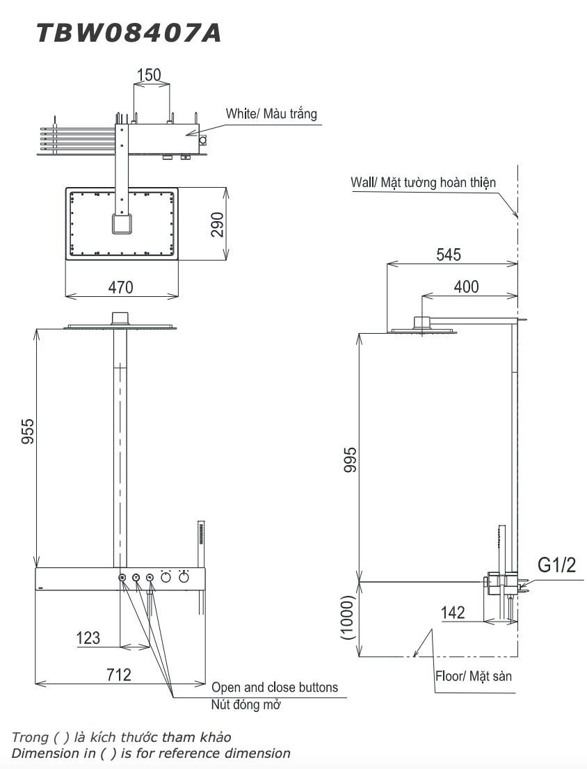 Bản vẽ sen cây nhiệt độ TOTO TBW08408A