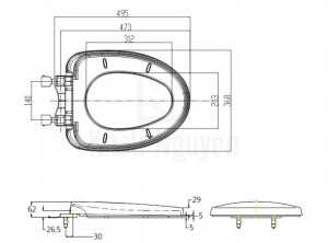 Bản Vẽ Nắp Êm Bồn Cầu TOTO TC385VS (T3)