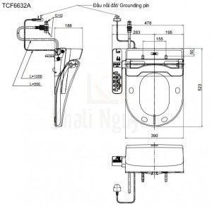 Bản Vẽ Nắp Rửa Điện Tử Washlet TOTO TCF6632A (W8)