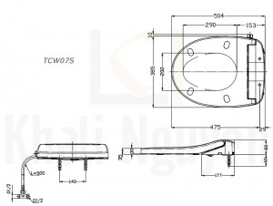 Bản Vẽ Nắp Rửa Cơ Ecowasher TOTO TCW07S (E2)