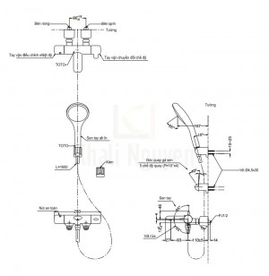 Bản Vẽ Sen Tắm Nhiệt Độ Nhật TOTO TMWB40SC1