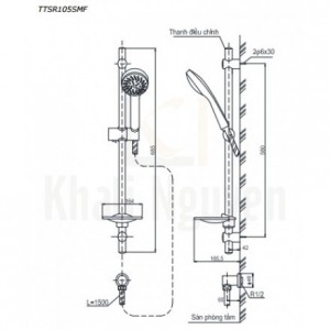 Bản Vẽ Thanh Trượt Sen Tắm TOTO TTSR105SMF