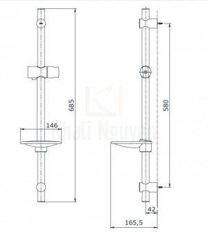Bản Vẽ Thanh Trượt Sen Tắm TOTO TTSR701