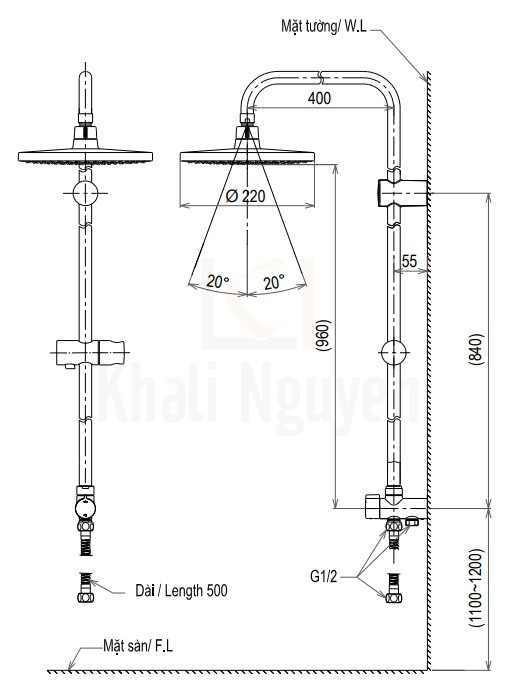 Bản Vẽ Sen Cây TOTO TVSM103NSS/DM907CS Nóng Lạnh