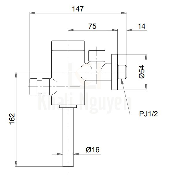 Bản Vẽ Van Xả Nhấn Bồn Tiểu Nam TOTO TX501U